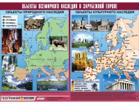 Таблица демонстрационная "Объекты всемирного наследия в Зарубежной Европе" (винил 100*140) - fgospostavki.ru - Радужный