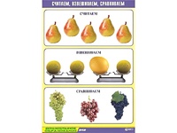 Таблица демонстрационная "Считаем, взвешиваем, сравниваем" (винил 70x100) - fgospostavki.ru - Радужный