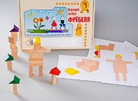 Игровой набор Фребеля "Конструктор деревянный без соединений-3" (Серия "Эксперимент") - fgospostavki.ru - Радужный