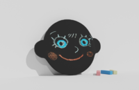 Фигурная грифельная меловая доска на тему эмоций - fgospostavki.ru - Радужный
