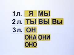 Набор магнитных карточек "Личные местоимения" (фон жёлтый) - fgospostavki.ru - Радужный
