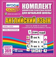 Динамические раздаточные пособия. Английский язык (карточки). Касса букв и слогов с набором интерактивных таблиц. - fgospostavki.ru - Радужный