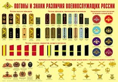 Плакат "Погоны и знаки различия военнослужащих России" - fgospostavki.ru - Радужный