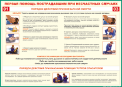 Таблица "Порядок действий при внезапной смерти" (100х140 сантиметров, винил) - fgospostavki.ru - Радужный