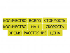 Набор магнитных карточек "Опорные слова к задачам" (желтый) - fgospostavki.ru - Радужный