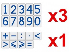 Комплект магнитов (демонстрационных) для школьной доски "Цифры и знаки" - fgospostavki.ru - Радужный