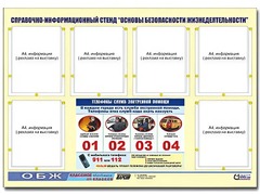 Стенд информационный "Основы безопасности жизнедеятельности" (80*110, 6 карманов) - fgospostavki.ru - Радужный
