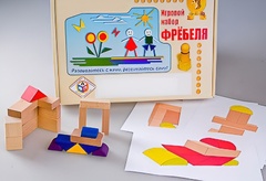 Игровой набор Фребеля "Конструктор деревянный без соединений-2" (Серия "Эксперимент") - fgospostavki.ru - Радужный