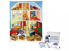 Магнитно-маркерный ситуационный плакат "Квартира" с набором магнитных карточек + методические рекомендации (иностранный язык) - fgospostavki.ru - Радужный