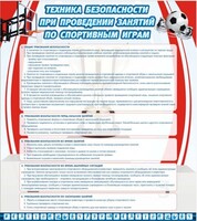 Стенд "Техника безопасности занятий по спортивным играм" - fgospostavki.ru - Радужный