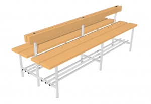 Скамья для раздевалок двухсторонняя с спинкой (2 метра) - fgospostavki.ru - Радужный
