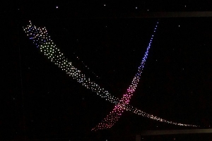 Потолок "Звездное небо с анимационным фибероптическим эффектом метеориты" - fgospostavki.ru - Радужный