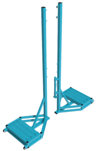 Стойки волейбольные для зала с механизмом натяжения (передвижная с противовесом, без сетки) - fgospostavki.ru - Радужный