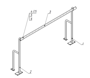 Станок хореографический напольный (1,5 метра, однорядный) - fgospostavki.ru - Радужный