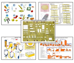 Плакаты ПРОФТЕХ "Сырье и материалы хлебопекарного производства" (20 пл, винил, 70х100) - fgospostavki.ru - Радужный