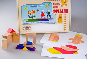 Игровой набор Фребеля "Конструктор деревянный без соединений-2" (Серия "Эксперимент") - fgospostavki.ru - Радужный