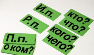 Набор магнитных карточек "Падежи" (фон зелёный) - fgospostavki.ru - Радужный