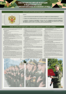 Стенд-уголок "Конституция Российской Федерации и Федеральный закон "О воинской обязанности и военной службе" - fgospostavki.ru - Радужный