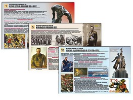 Комплект таблиц по истории "История России XX - XXI вв." раздаточные (цветные, ламинированные, А4, 12 штук) - fgospostavki.ru - Радужный