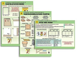 Комплект таблиц "Технология. Обработка бумаги и картона-1" (8 таблиц, А1, ламинированные, с раздаточным материалом) - fgospostavki.ru - Радужный