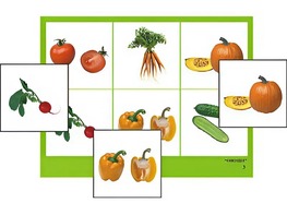 Логопедическое лото "Овощи" (4 планшета, 24 карточки, цветное, ламинированное) - fgospostavki.ru - Радужный