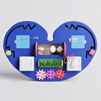 Бизиборд «Большое синее сердце» - fgospostavki.ru - Радужный