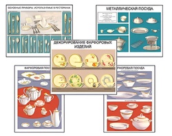 Плакаты ПРОФТЕХ "Виды посуды" (15 пл, винил, 70х100) - fgospostavki.ru - Радужный