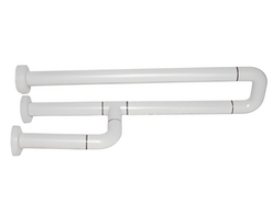 Поручень неоткидной трёхопорный с антибактериальным покрытием (белый) - fgospostavki.ru - Радужный