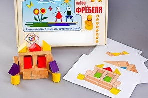 Игровой набор Фребеля "Конструктор деревянный без соединений-4" (Серия "Эксперимент") - fgospostavki.ru - Радужный
