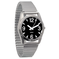 Часы мужские с черным циферблатом на растягивающемся ремешке - fgospostavki.ru - Радужный