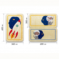 Набор стеновых панелей «Мы в Космосе - Белка и Стрелка» - fgospostavki.ru - Радужный