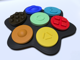 Полностью тактильный коммуникатор 7-кнопочный многоуровневый - fgospostavki.ru - Радужный