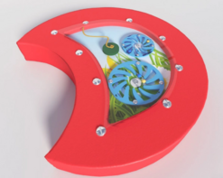 Настенный игровой модуль в виде части гусеницы с весами - fgospostavki.ru - Радужный