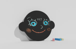 Фигурная грифельная меловая доска на тему эмоций - fgospostavki.ru - Радужный