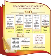Стенд "Правописание корней с чередованием гласных" - fgospostavki.ru - Радужный