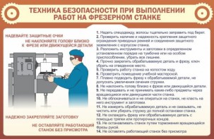 Стенд "Техника безопасности при выполнении работ на фрезерном станке" - fgospostavki.ru - Радужный