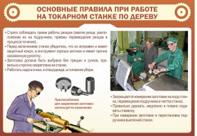 Стенд "Основные правила при работе на токарном станке по дереву" - fgospostavki.ru - Радужный