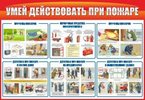 Стенд "Умей действовать при пожаре" - fgospostavki.ru - Радужный